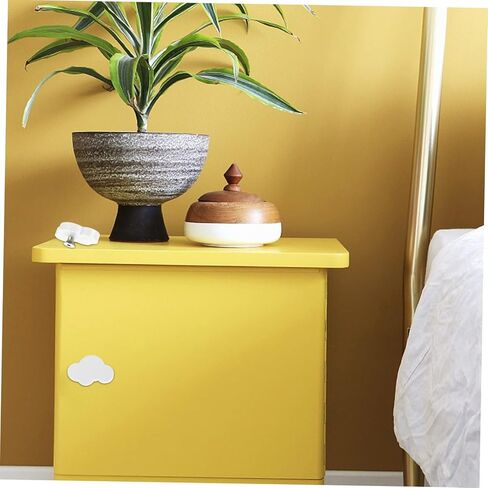 6pcs Adorable Rubber Cabinet Handles Drawer Pulls for Boy Girl Furniture Easy to Install Durable Base Charming White Design for Wardrobes Cabinets in Kuwait
