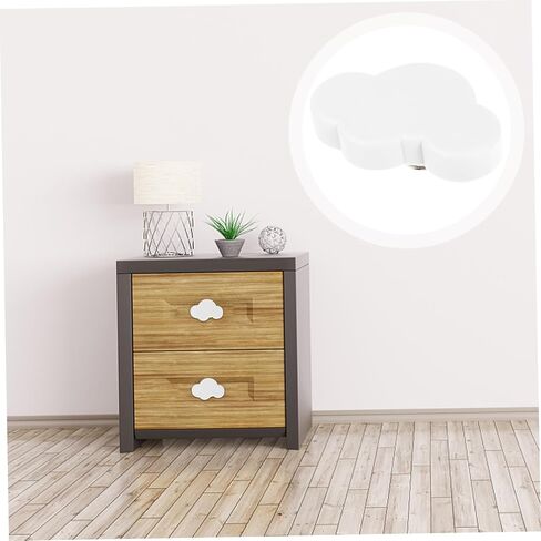 6pcs Adorable Rubber Cabinet Handles Drawer Pulls for Boy Girl Furniture Easy to Install Durable Base Charming White Design for Wardrobes Cabinets in Kuwait