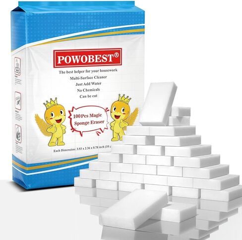 12 Pack 2X Density Extra Thick Magic Sponge Eraser,Household Cleaning Melamine Sponge Foam, No Scratches Cleaning Sponge,Multi-Purpose Bathroom,Floor, Kitchen, Pots and Pan in Kuwait