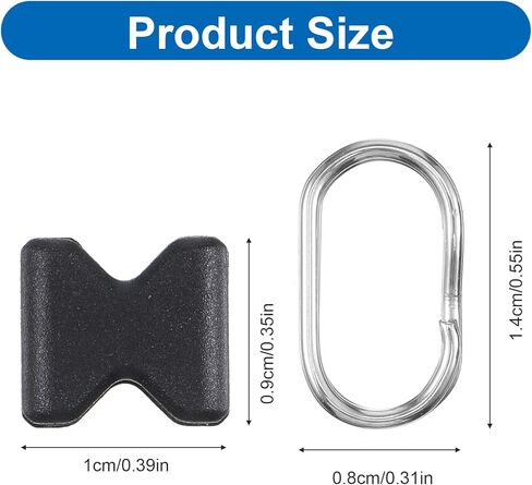 6Pcs Stainless Steel Oval Split Rings, Compatible Camera Strap Hook Lug Ring Camera Strap Clips with Plastic Cap for Belt Hook Lanyard Cameras Shoulder Straps in Kuwait