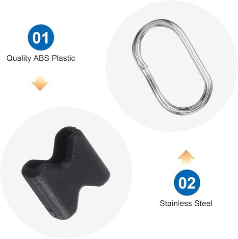 6Pcs Stainless Steel Oval Split Rings, Compatible Camera Strap Hook Lug Ring Camera Strap Clips with Plastic Cap for Belt Hook Lanyard Cameras Shoulder Straps in Kuwait