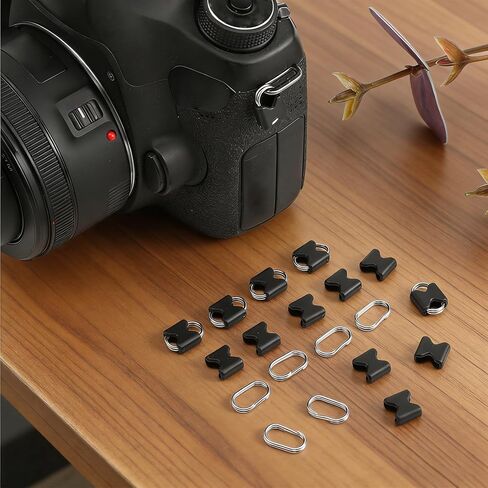 6Pcs Stainless Steel Oval Split Rings, Compatible Camera Strap Hook Lug Ring Camera Strap Clips with Plastic Cap for Belt Hook Lanyard Cameras Shoulder Straps in Kuwait
