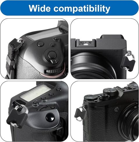 6Pcs Stainless Steel Oval Split Rings, Compatible Camera Strap Hook Lug Ring Camera Strap Clips with Plastic Cap for Belt Hook Lanyard Cameras Shoulder Straps in Kuwait
