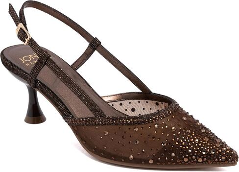 Jones New York Women's Pointed Toe Slingback Kitten Heels, Comfortable Dress Pumps with Adjustable Buckle, Elegant Low Heel Shoes for Wedding, Evening, or Office in Kuwait