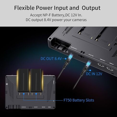 كاميرا FEELWORLD LUT7 2200nits مقاس 7 بوصة تعمل باللمس DSLR كاميرا مراقبة ميدانية 1920x1200 دقة أصلية تدعم 4K HDMI 3D LUT تتضمن جميع الأشكال الموجية حزمة حقيبة حمل البطارية in Kuwait