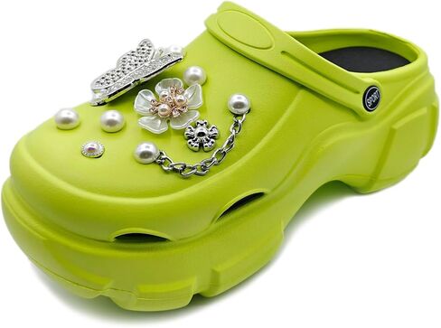 Solaud Women's Platform Clogs High Heel Soft Comfort Lightweight Non-Slip Increased Height Slip on Slide Beach Pool Garden Sandals Shoes in Saudi Arabia