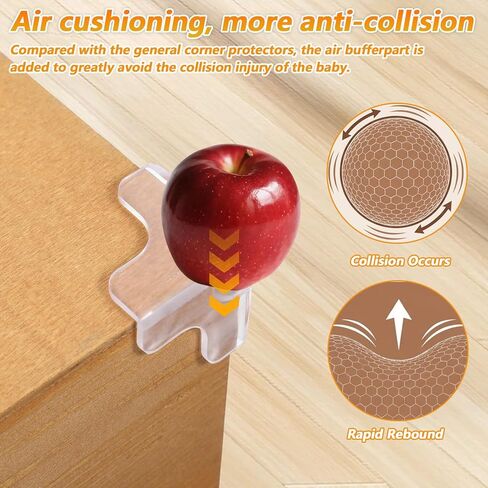 12 Pack Transparent Table Corner Protectors, Baby Safety Edge Covers Guards Child Proof Clear Sharp Corner Bumpers Cushion for Furniture Dining Table in Kuwait