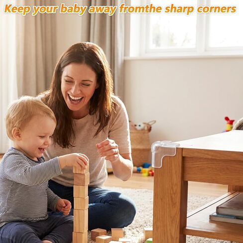 12 Pack Transparent Table Corner Protectors, Baby Safety Edge Covers Guards Child Proof Clear Sharp Corner Bumpers Cushion for Furniture Dining Table in Kuwait