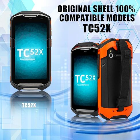 علبة تغطية واقية وعرة مع حزام يد مضاد للانزلاق لحمار وحشي TC51/TC52/TC56/TC57/TC510K الماسح الضوئي الباركود ، علبة مصدقة مقاومة للصدمات لجهاز الكمبيوتر المحمول اللمس (البرتقالي) in Kuwait