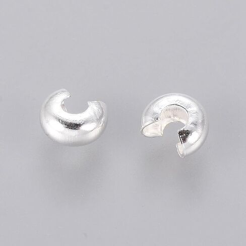 100Pcs 3mm Crimp Bead Covers for Jewelry Making, Half Round Open Knot Crimp Beads Covers Caps Golden Plated Jewelry Crimps End Tip for DIY Crafts Bracelets Necklaces Earrings in Saudi Arabia