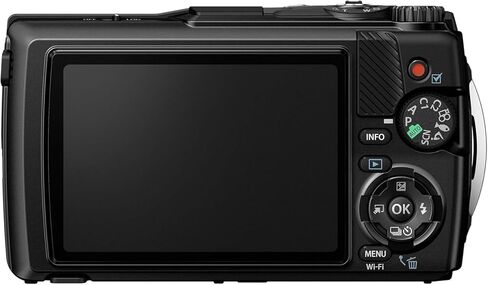 كاميرا رقمية تحت الماء من Olympus OM System Tough TG-7 (أسود) مستشعر BSI CMOS بدقة 12 ميجابكسل، مقاوم للماء، مقاوم للصدمات، مقاوم للتجميد، فيديو 4K، نظام تحديد المواقع العالمي، نظام استشعار ميداني، كاميرا مدمجة مع حقيبة وبطاقة 64 جيجابايت in Kuwait