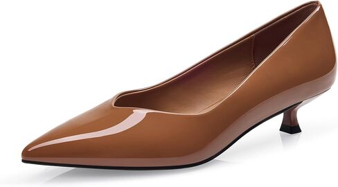 GENSHUO Women's Kitten Heels Closed Pointed Toe Pumps, 1 Inch Low Heel Dress Shoes, Wedding Formal Work Holiday Comfortable Fashion in Saudi Arabia