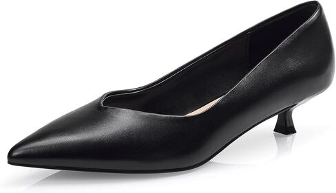 GENSHUO Women's Kitten Heels Closed Pointed Toe Pumps, 1 Inch Low Heel Dress Shoes, Wedding Formal Work Holiday Comfortable Fashion in Saudi Arabia