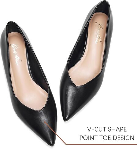 GENSHUO Women's Kitten Heels Closed Pointed Toe Pumps, 1 Inch Low Heel Dress Shoes, Wedding Formal Work Holiday Comfortable Fashion in Saudi Arabia