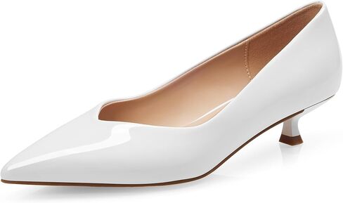 GENSHUO Women's Kitten Heels Closed Pointed Toe Pumps, 1 Inch Low Heel Dress Shoes, Wedding Formal Work Holiday Comfortable Fashion in Saudi Arabia