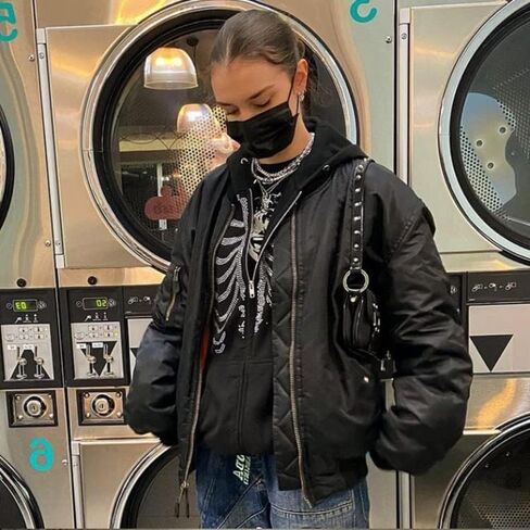 Tooe Women Grunge Zip up Hoodies Fairy Skeleton Graphic Oversized Sweatshirt Y2K Punk Goth Jacket with Pockets in Saudi Arabia