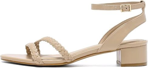 Women's Adjustable Ankle Strap Heel Open Toe Sandals 1.18 Inch Low Chunky Block Neutral Steappy Heel Comfortable Dressy For Graduation Vacation Wedding Party Casual in Saudi Arabia