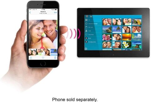 إطار صور رقمي Aluratek مقاس 10 بوصات مزود بتقنية Wi-Fi مع شاشة تعمل باللمس وذاكرة مدمجة سعة 16 جيجابايت (AWS10F) in Kuwait