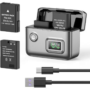 Melasta 2-Pack EN-EL14 / EN-EL14a بطاريات 1000 مللي أمبير في الساعة وشاحن USB مزدوج لكاميرات Nikon D3100 D3200 D3300 D3400 D3500 D5100 D5200 D5300 D5500 D5600 in Kuwait