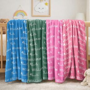 Ship Next Day-Personalized Baby Blankets with Name- Printed in USA,Custom Name Blanket,Super Soft Plush Flannel,Baby Christmas Birthday for Newborn Toddler Kids in Saudi Arabia