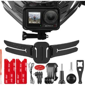 خوذة تثبت على الذقن لكاميرات الحركة، حامل ذقن GoPro عالمي مزود بأشرطة، متوافقة مع GoPro Hero، Insta360، DJI Osmo Action، خوذات لكامل الوجه للدراجات النارية in Kuwait