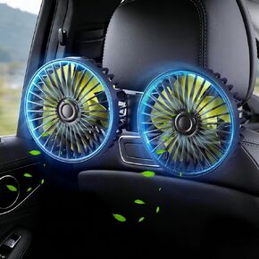 Dual Backseat Fan for Car Backseat, Car Headrest Fan for Backseat for Kids (No Battery) in Saudi Arabia