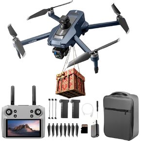 Airdrop Drone, Max Payload Capacity About 0.66 Lbs, GPS Positioning System, 4.92-Inch Touchscreen Remote Controller, 2.7K 3-Axis Gimbal Camera, 2 Batteries for Total Flight Time About 50 Minutes, Dual Cameras, 4-Way Obstacle Avoidance Function, Optical Fl in Kuwait