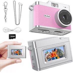 Mini Keychain Digital Camera 1080P, Ultra-Portable Small Retro Camera 32GB Card 6 Filters Video Recorder for Travel Study Camping Party Snap, Collectible Vintage Camera Gift for Kids Teens Beginners in Saudi Arabia