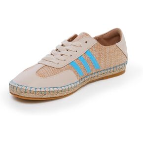 Womens Raffia Sneakers Handmade Woven Espadrille Fashion Trainers Lightweight Breathable Casual Flats Summer Coastal Lifestyle Chic in Kuwait