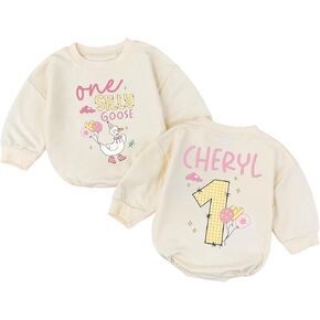 Custom One Silly Goose 1st Birthday Sweatshirt, Personalized Pink Goose Birthday Outfit with Name, Cute in Kuwait