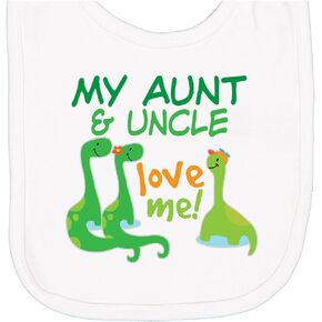 inktastic My Aunt and Uncle Love Me Dinosaur Newborn Bib in Kuwait