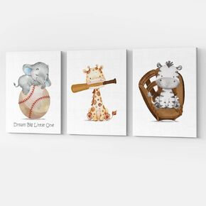 GUBIYU Baseball Sports Nursery Decor Boy Nursery Wall Decoration Baby Boy Sport Canvas Little Man Cave Sport Wall Art Baseball Print Posters Set of 3,Sports Themed Walls Decor for Boys Bedroom 12"x16" in Saudi Arabia