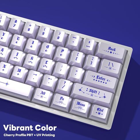 مجموعة أغطية مفاتيح PBT بتصميم معدني مزخرف - أغطية مفاتيح ذات شكل الكرز الفضي، أغطية مفاتيح مخصصة لعملية الأشعة فوق البنفسجية للوحة مفاتيح الألعاب الميكانيكية، 128 مفتاحًا in Saudi Arabia