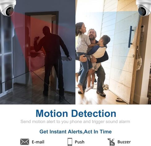 كاميرا IP ملونة كاملة الوضوح بدقة 6 ميجابكسل للرؤية الليلية ColorVu Turret Dome مع أضواء LED بيضاء مرئية، زاوية واسعة 2.8 ملم، ميكروفون خارجي مدمج، التوصيل والتشغيل in Kuwait