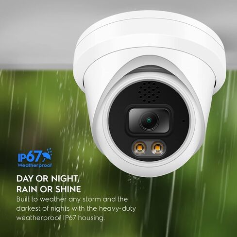 كاميرا IP ملونة كاملة الوضوح بدقة 6 ميجابكسل للرؤية الليلية ColorVu Turret Dome مع أضواء LED بيضاء مرئية، زاوية واسعة 2.8 ملم، ميكروفون خارجي مدمج، التوصيل والتشغيل in Kuwait