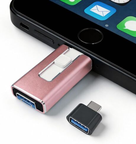 محرك فلاش USB بسعة 512 جيجابايت للهاتف والوسادة، عصا صور، محرك أقراص USB خارجي عالي السرعة لتخزين الصور، عصا ذاكرة لحفظ المزيد من الصور ومقاطع الفيديو، وردي in Kuwait