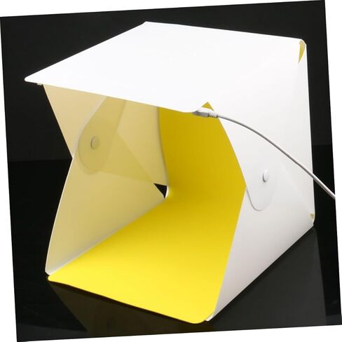 PRETYZOOM Portable Folding LED Photo Light Box Tent with 6-Color Backdrops, Adjustable Brightness Mini Photography Cube for Product Shooting, 30cm Medium Size in Kuwait