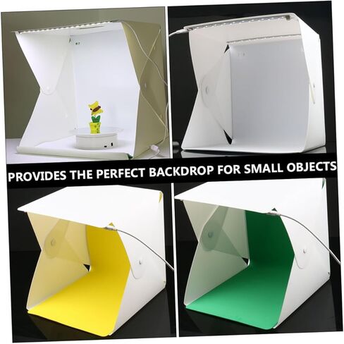 PRETYZOOM Portable Folding LED Photo Light Box Tent with 6-Color Backdrops, Adjustable Brightness Mini Photography Cube for Product Shooting, 30cm Medium Size in Kuwait