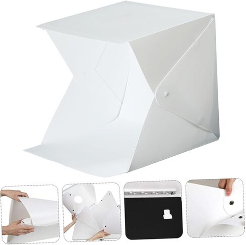 Cabilock Portable 20cm Mini LED Photo Studio Softbox Light Tent with 4 Color Backdrops Folding Photography Box for Product and Jewelry Shooting in Kuwait