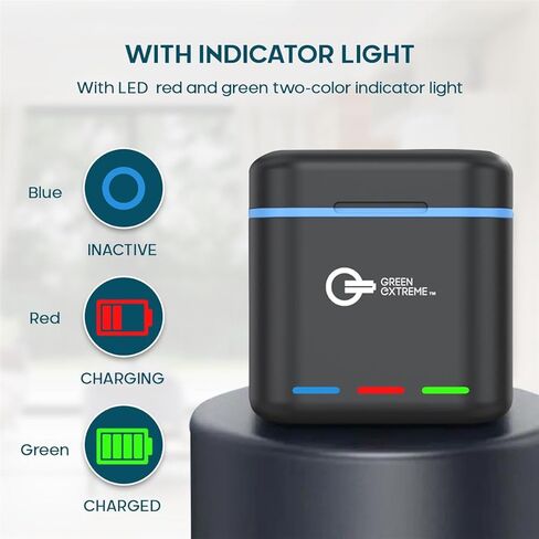 مجموعة شاحن بطارية Green Extreme لجهاز GoPro Hero 12 11 10 9، عبوتان من البطارية + حقيبة شحن ثلاثية مع سلك شحن من النوع C بقدرة 1730 مللي أمبير في الساعة، إصدار للطقس البارد، بطاريات بديلة من GoPro in Kuwait