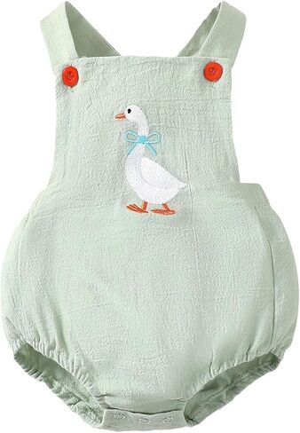 Newborn Baby Boy Girl Clothes Sleeveless Duck Print Romper Infant Summer Jumpsuit in Saudi Arabia