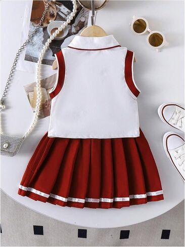 SOLY HUX Toddler Girl's Summer Clothes Sleeveless Top and Pleated Skirt Set Casual 2 Piece Outfit in Kuwait