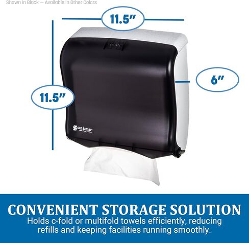 San Jamar T1755TBK Ultrafold Fusion Folded Towel Dispenser, Fits 400 Multifold/240 C-Fold Towels, Classic, Black Pearl in Kuwait