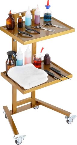VEVOR Mayo Stand, Stainless Steel Mayo Tray, Load Capacity up to 36 lbs, Adjustable Height 31.9"-55", Medical Tray on Wheels with Removable Tray for Spa, Salon, Clinic, Personal Care in Kuwait