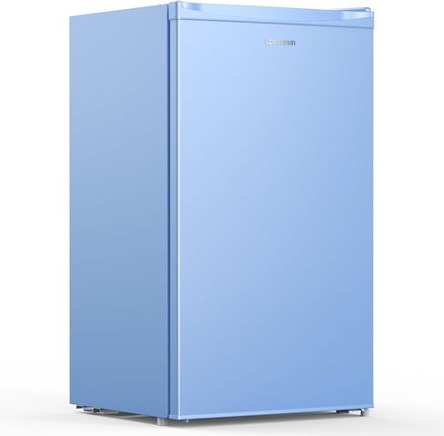 Upstreman 3.2 Cu.Ft Mini Fridge with Freezer, Single Door Mini Fridge, Adjustable Thermostat, Mini Refrigerator for Dorm, Office, Bedroom, Black-BR321 in Saudi Arabia