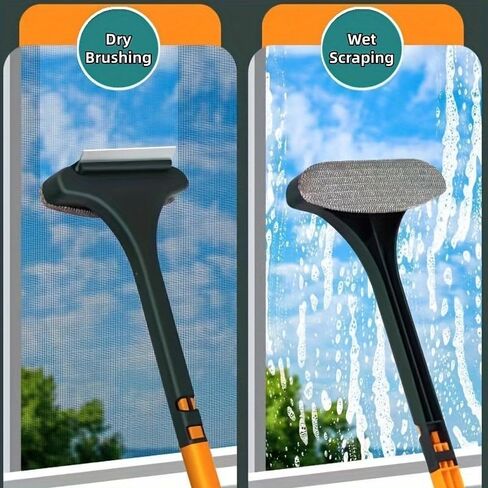 Window Cleaning Brush, Screens and Glass, Wet and Dry, 2 in 1, Versatile Too in Kuwait