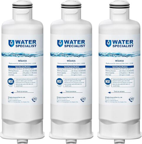 Waterspecialist DA97-17376B Replacement for Samsung HAF-QIN/EXP, HAF-QIN, DA97-08006C, RF28R7351SG, RF23M8070SR, RF23M8070SG, RF23M8090SG, RF28R7201SR, WS645A, Refrigerator Water Filter (Pack of 3) in Kuwait