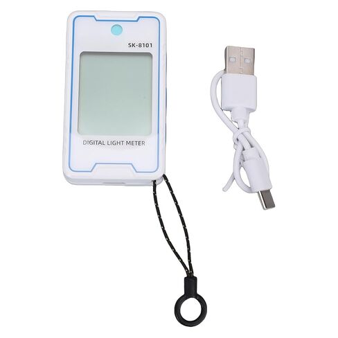 Generic Mini Digital Light Meter, Temperature Humidity Display 0.1-999900 Light FC Range, Type C Charging Meter, Ideal for Plants, Photography & Indoor Lighting (SK-8101) in Kuwait