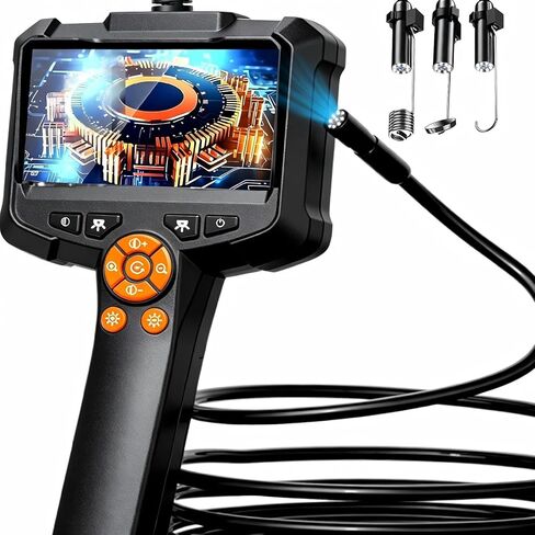 Daxiongmao Borescope، كاميرا منظار 4.3 بوصة مع ضوء، منظار داخلي مقاوم للماء IP67، كاميرا فحص 1080 HD، كاميرا بوريسكوب مع ضوء، كاميرا ثعبان، كاميرا منظار 16.5 قدم، أدوات للرجال in Kuwait