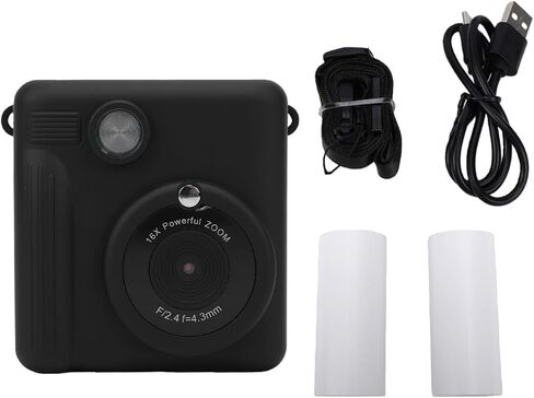 TOPINCN Instant Print Camera for Kids, Digital Video Camera, 2.4 Inch Screen 1080P Video 16X Digital Zoom Flash 15 Scene Filters 16 Stickers 372 Photos Printing HD in Kuwait